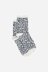 White & Grey Leopard Cotton Socks